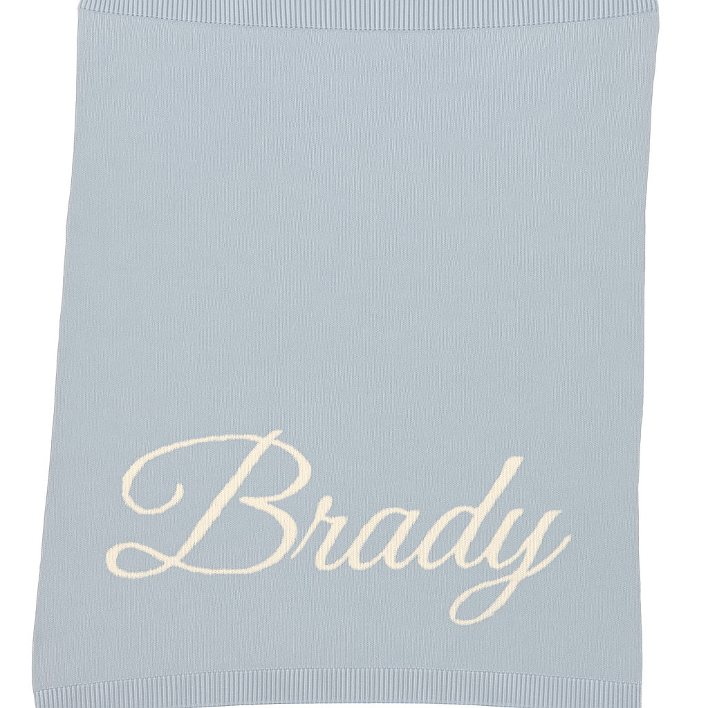 Script Name Blanket - Dreamy Sky Blue