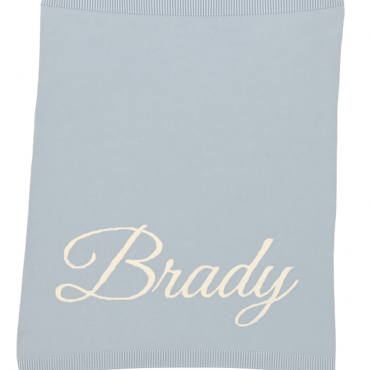 Script Name Blanket - Dreamy Sky Blue
