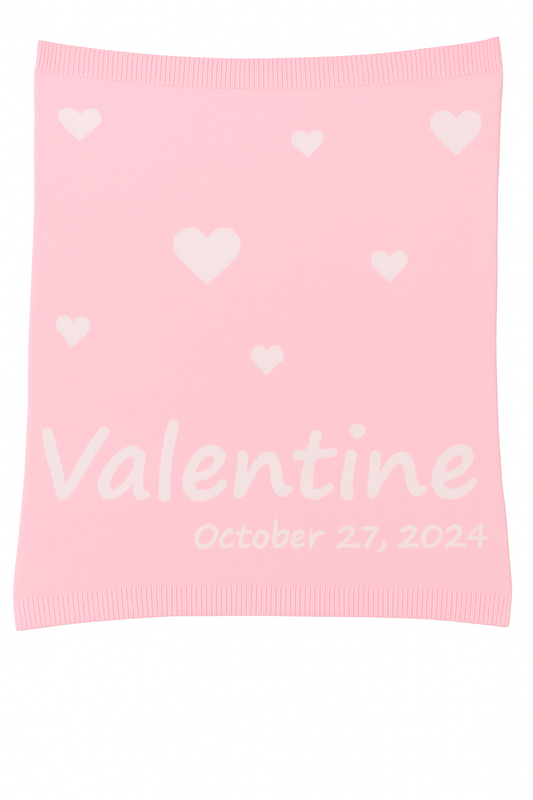 Sweetheart Snuggle Birth Announcement Blanket - Tutu Pink